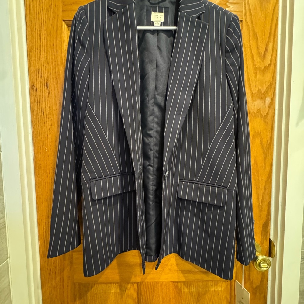 NWT Navy Pinstripe Blazer